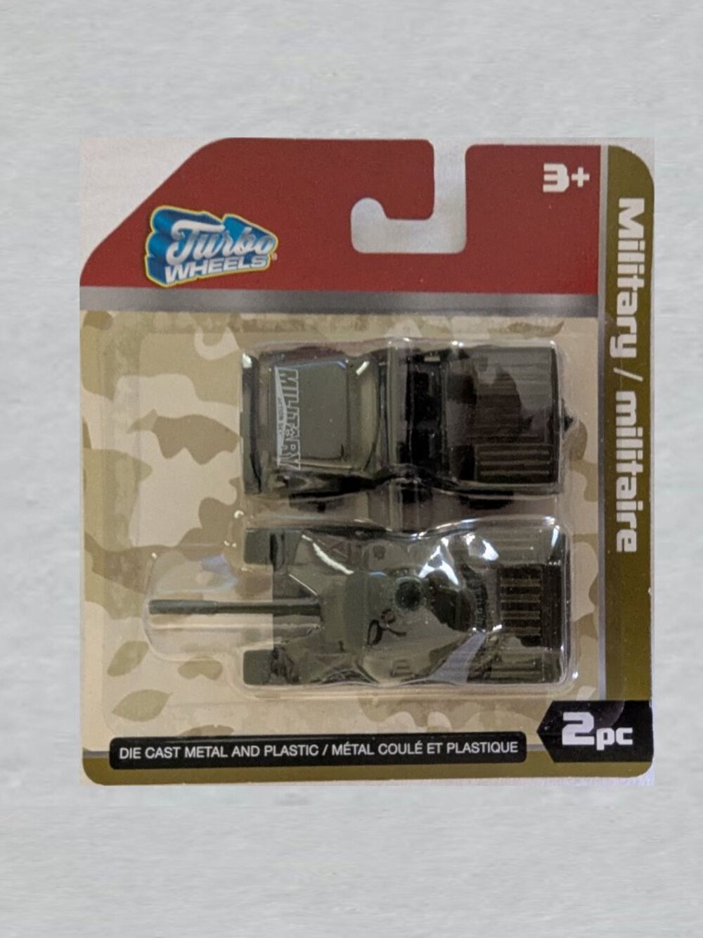 Turbo Wheels 2 Military piece Tank and Jeep BLACK